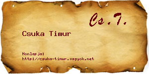 Csuka Timur névjegykártya
